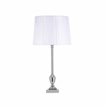 Distribuidor - Lâmpadas Diversas | Sobre Mesas Decoração | SOBREMESA ROBLE 1XE27 CROMO C/PANT BLANCA 60.5X30X30 CM Ref: 137471020